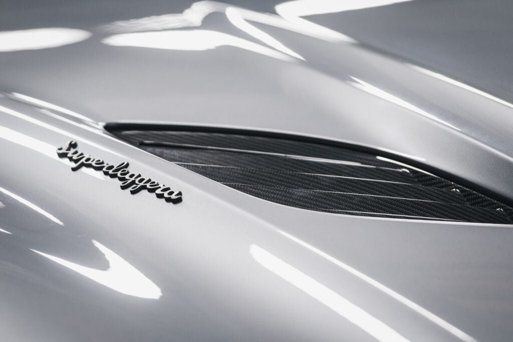 Car Hood with Superleggera Logo